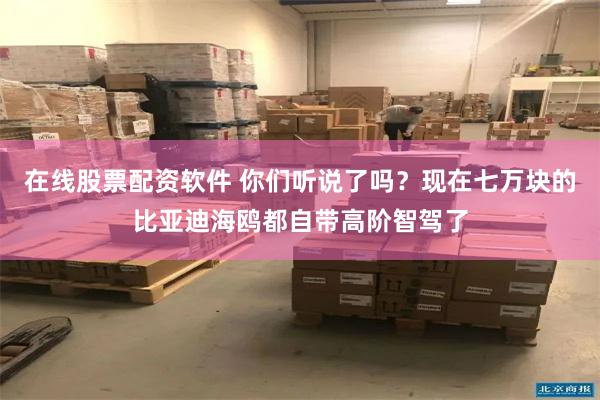 在线股票配资软件 你们听说了吗？现在七万块的比亚迪海鸥都自带高阶智驾了