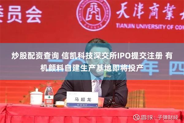 炒股配资查询 信凯科技深交所IPO提交注册 有机颜料自建生产基地即将投产