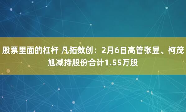 股票里面的杠杆 凡拓数创：2月6日高管张昱、柯茂旭减持股份合计1.55万股