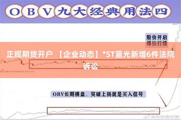 正规期货开户 【企业动态】*ST蓝光新增6件法院诉讼