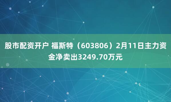 股市配资开户 福斯特（603806）2月11日主力资金净卖出3249.70万元