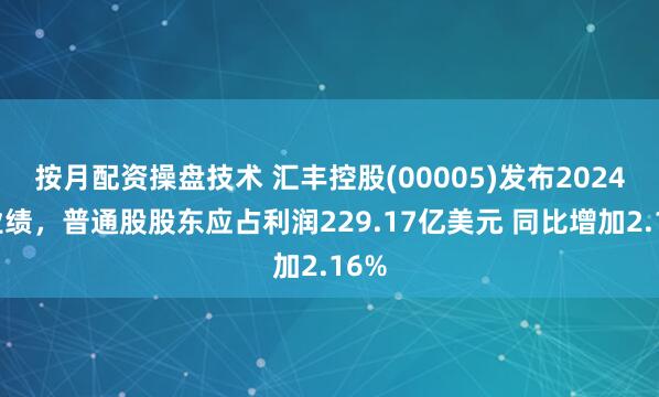 按月配资操盘技术 汇丰控股(00005)发布2024年业绩，普通股股东应占利润229.17亿美元 同比增加2.16%