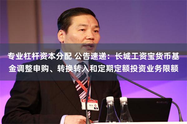 专业杠杆资本分配 公告速递：长城工资宝货币基金调整申购、转换转入和定期定额投资业务限额