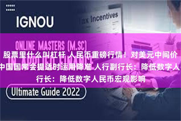股票里什么叫杠杆 人民币重磅行情！对美元中间价下调50基点 中国国常会提适时运用降准 人行副行长：降低数字人民币宏观影响