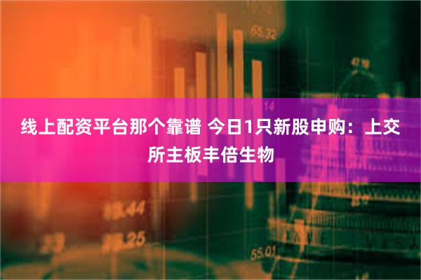 线上配资平台那个靠谱 今日1只新股申购:上交所主板丰倍生物